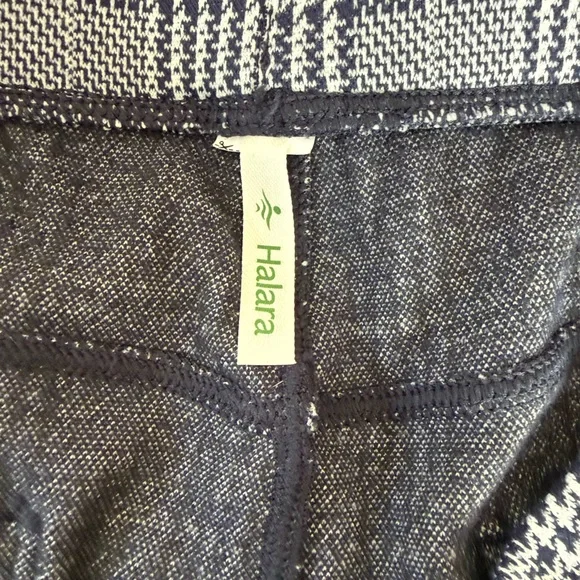 Halara Flex High Waisted Pocket Houndstooth Plaid Skinny Work Pants Blue White - Picture 3 of 6